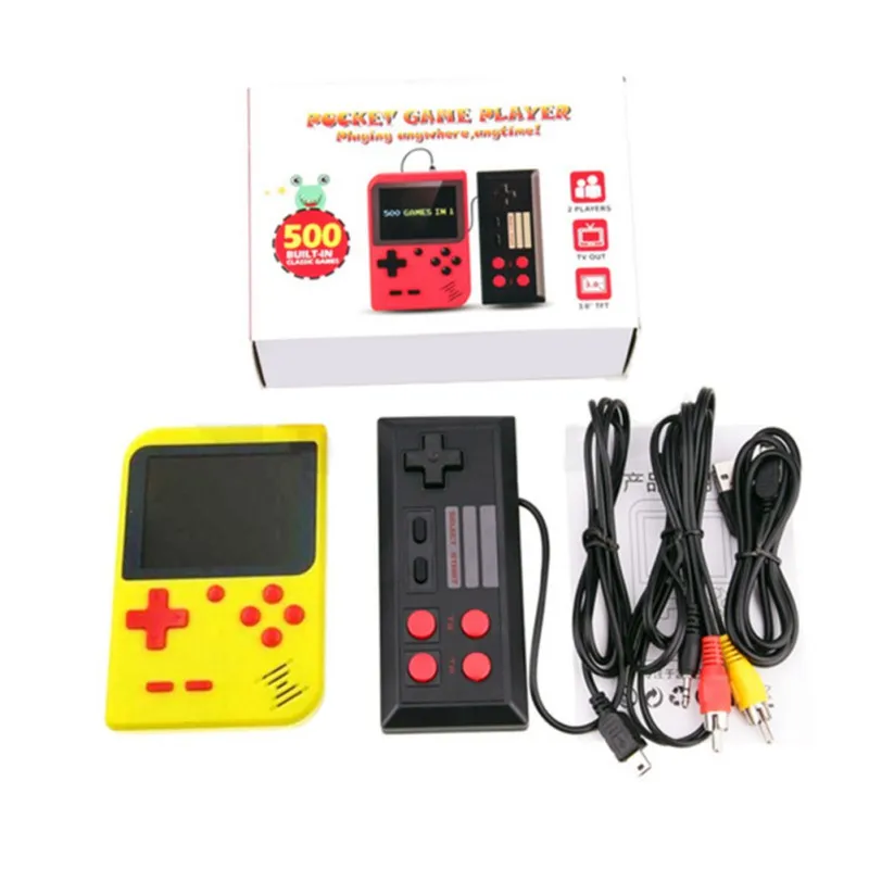 Rétro Console de jeu vidéo jeu de poche Portable Console de jeu de poche Mini lecteur de poche pour enfants cadeau 500 en 1