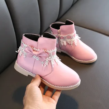 

Children Infant Kids Baby Girls Lace Bowknot Princess Zip Short Boots Shoes kids children детская обувь для девочек #E25
