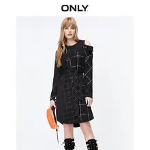 Только осеннее черно-белое платье в клетку из двух частей | 119307553