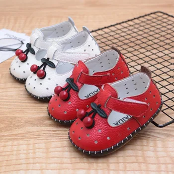 

Spring and summer new female baby small cherry hollow comfortable cute princess shoes girls soft bottom non-slip toddler shoes