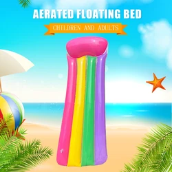 Rainbow Floating Boat Water Hammock Recliner Inflatable Kids Adults Water PVC Mattress Sea Swimming Pool Party Toy LoungeBed