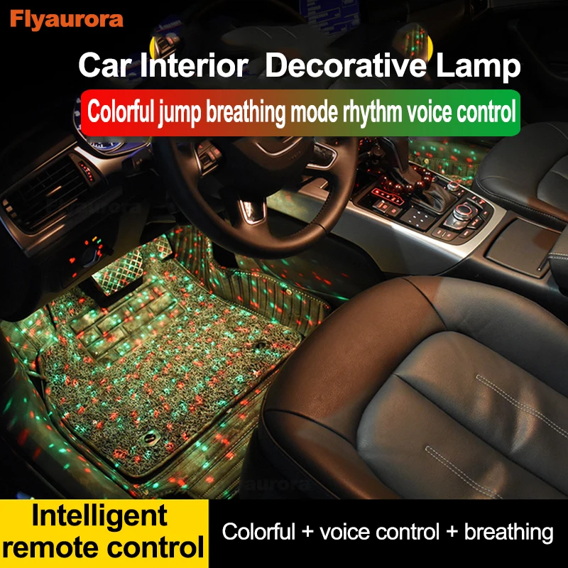 Новая автомобильная лампа для ног, окружающие лампы RGB Usb/беспроводной пульт дистанционного управления/управление музыкой/несколько режимов, декоративный неоновый светильник для автомобильного интерьера