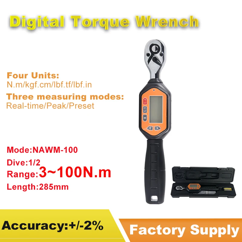 

Mini Digital Torque Wrench 1/2 100Nm Adjustable Professional Electronic Torque Wrench Digital Hand Tools