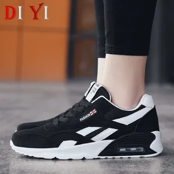 

Lace Up Women's Sport Shoes Air Cushion Women Sneakers for Running Summer Mesh Breathable Couples Sports Shoes 2020 Big Size A02