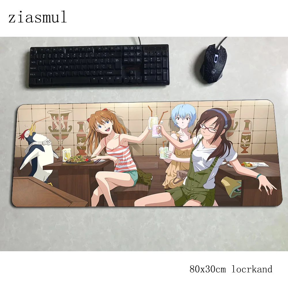 Evangelion Коврик для мыши 80x30 см, Цветные коврики для компьютерной мыши, игровые аксессуары, мультяшный большой коврик для мыши, клавиатура, игры для pc gamer