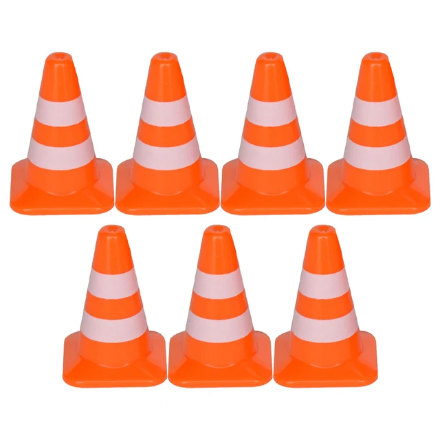 7/14pcs Mini Plastic Traffic Road Cones Toys Training Roadblock Signs Children Educational Toy Kindergarten Teaching Aids 1