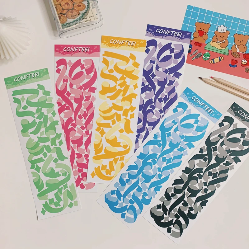 Arte Creativo arco cinta etiqueta engomada Ins diario de cuenta manual estrella persiguiendo cinta decoración pegatinas de Material PERSONALIZADO