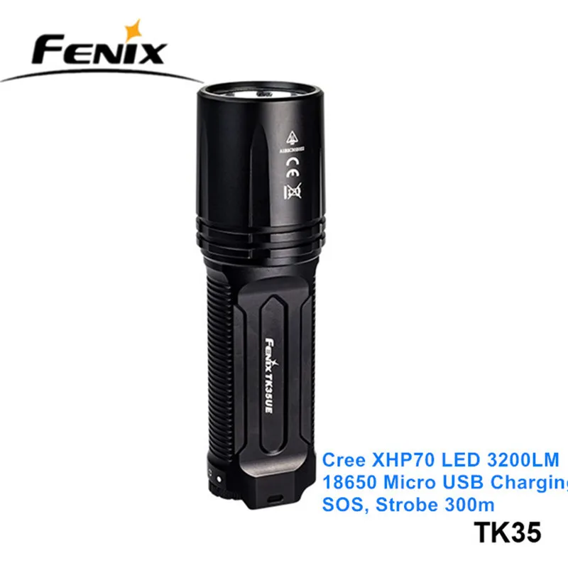 Fenix TK35UE 3200LM XHP70 светодиодный высокопроизводительный перезаряжаемый фонарик, военный фонарь для активного отдыха