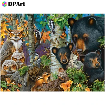 

Diamond Painting 5D Full Square/Round Drill Bear Owl Forest Animal Daimond Embroidery Painting Cross Stitch Mosaic Picture M1791