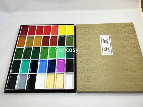 Kissho Gansai Tambi Solid Watercolor Japanese Art Paint 35 Colors Set, Art  Supplies Watercolors Acuarelas Profesionales