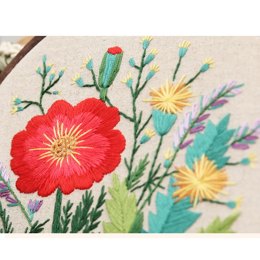 Vintage Novice Floral Pattern Hanging Embroidery Kit Arts Decoration Cross Stitch DIY Materials Home Gift Painting Living Room