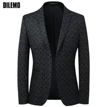 Top Grade New Brand Luxury Casual Fashion Korean Jacket Slim Fit Blazer For Men Elegant Party Suit Coat Smart Men's Clothes