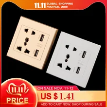 Двойной USB Порты и разъёмы 5V 2100MA Электрический настенный Зарядное устройство Порты и разъёмы док-разъем Мощность розетки электричество AC Мощность Панель пластина