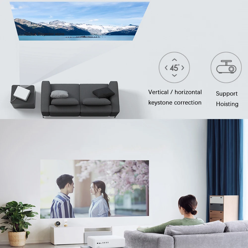 Xiaomi Mijia лазерный проектор 1080P Full HD 2400 ANSI люмен Android Wifi Bluetooth ALDP домашний кинотеатр светодиодный светильник Proyector 2+ 16GB