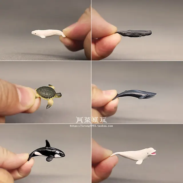 Simulation Ocean Animal Model Small Beluga Sperm Whale Sea Turtle Aquarium Miniature Decor Fish Tank Accessories Figurines Toys 1