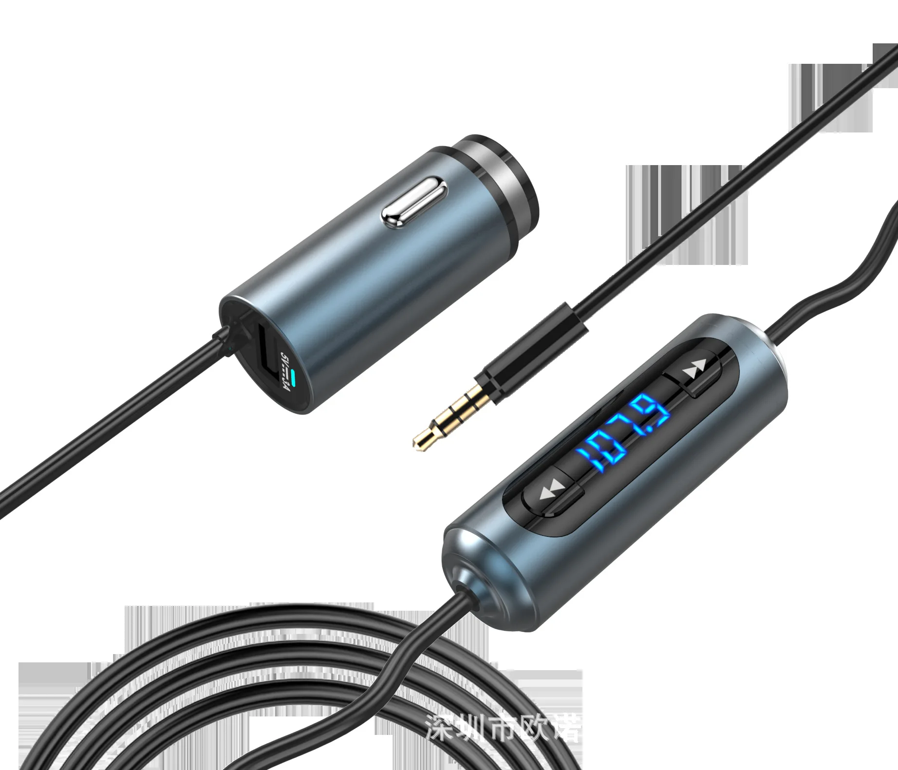 Передатчик из нержавеющей стали двойной USB мобильный телефон зарядное устройство Автомобильный fm-излучатель автомобиль громкой связи телефон, 4.8A автомобильный заряд