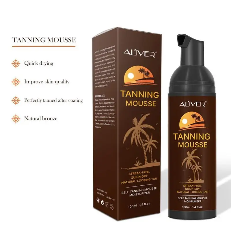 Body Self Tanners Cream Tanning Mousse For Bronzer Face Makeup Solarium Medium Skin Skin Sun Cream Care Block Nourishing Bo K8Z3