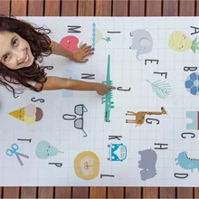 Детский алфавит мультфильм животных коврик для игры коврик, напольный ковер ползать коврик нескользящий коврик Детская комната украшения