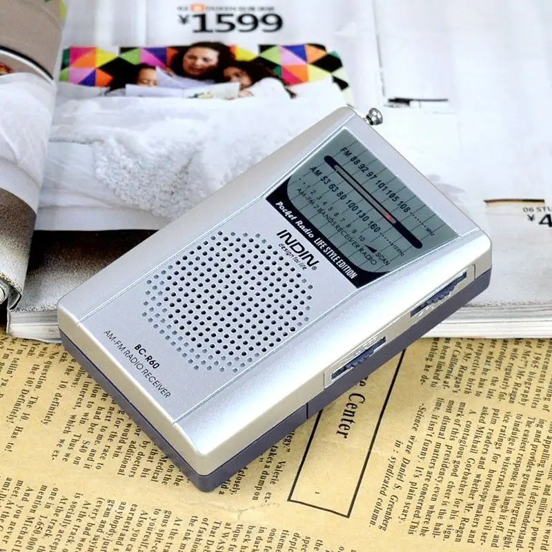 Портативный мини AM FM-радиоприемник стерео динамик s телескопическая антенна