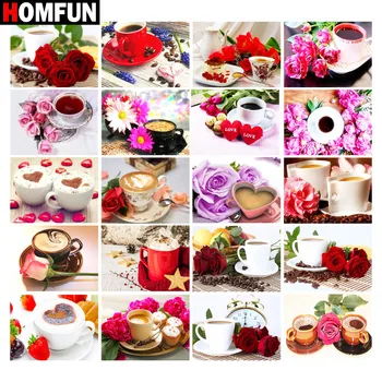 

OMFUN Diy 5d Diamond Painting "Coffee flower landscape" Cross Stitch Square Round Diamond Embroidery Handwork Rhinestone Art