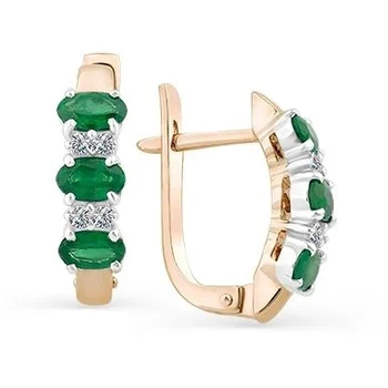 

Master brilliant earrings with emeralds and diamonds in red gold