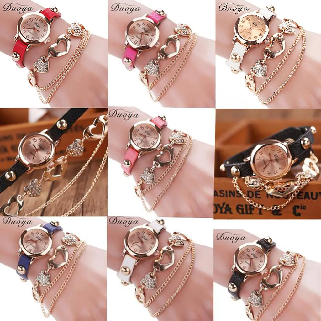 Модные часы-браслет Женская мода на каждый день En Cuir Montre-Bracelet Femmes Robe кожаный ремешок нежный Montre Femme