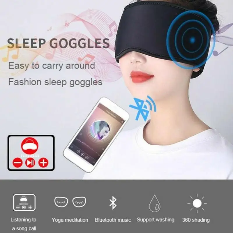 1 PCS Sleeping Bluetooth Eye Mask Wireless Stereo Earphone Bluetooth 5 0 Sleeping Eye Masks Light 4