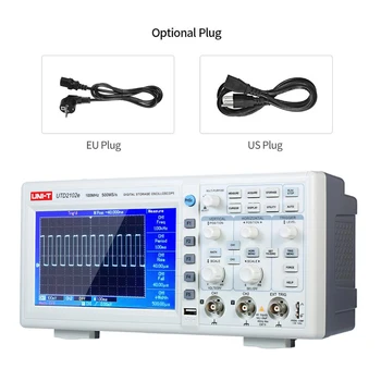 

Digital Bench Oscilloscope UTD2102e Logic Analyzer Bandwidth 2 Channels 100MHz 500Ms/S Storage Portable 7" TFT LCD Scopemeter