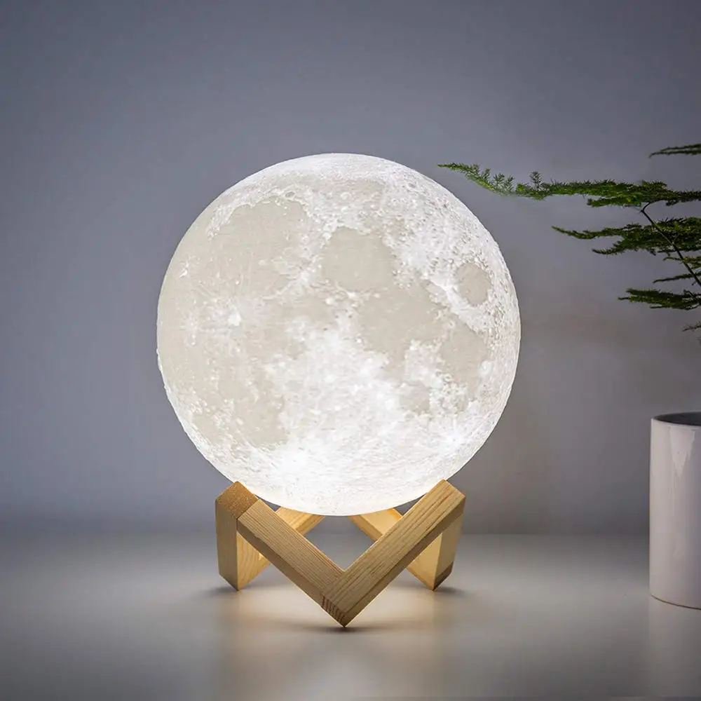  Night Light Moon Lamp Touch Switch LED 3D Print Rechargeable Christmas Lights Outdoor Christmas Dec - 4000134197372
