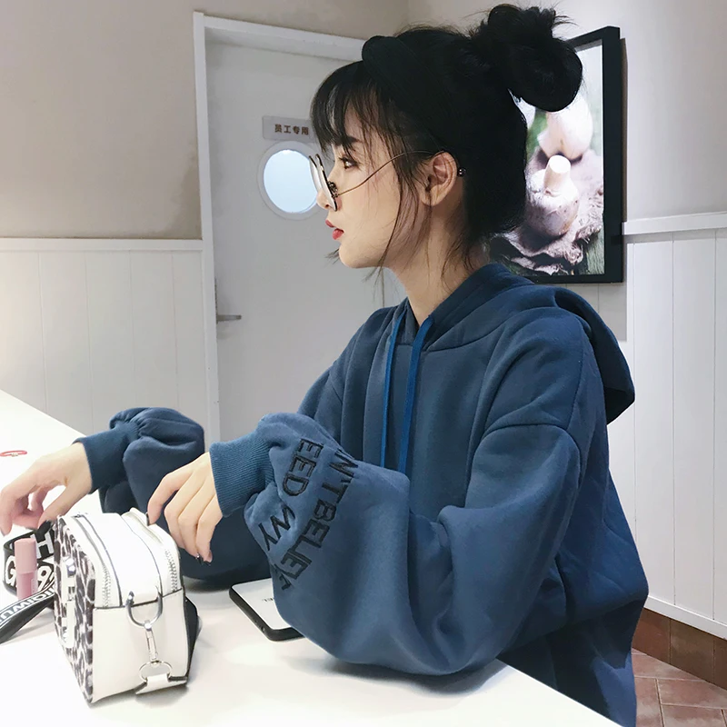 Японский Харадзюку уличная мода женские толстовки Kawaii бархат толстовка с капюшоном Сакура свободный бархатный пуловер базовые Топы BF ветер