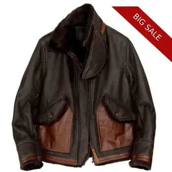 

2020 Brown Men American Casual Style Shearling Jacket Plus Size XXXXL Genuine Sheepskin Winter Warm Short Shearling Coat