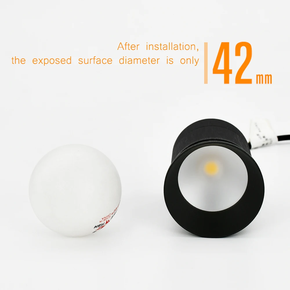 Светодиодный потолочный светильник COOJUN 5 Вт встроенный бесшовный CREE COB CRI Ra&gt93