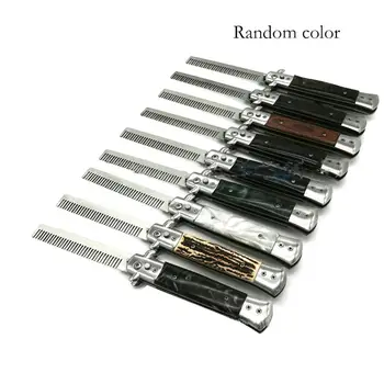

Automatic Stainless Steel Spring Comb Pet Comb Practice Training Knife Folding Comb Spring Jump Comb / Pocket Comb
