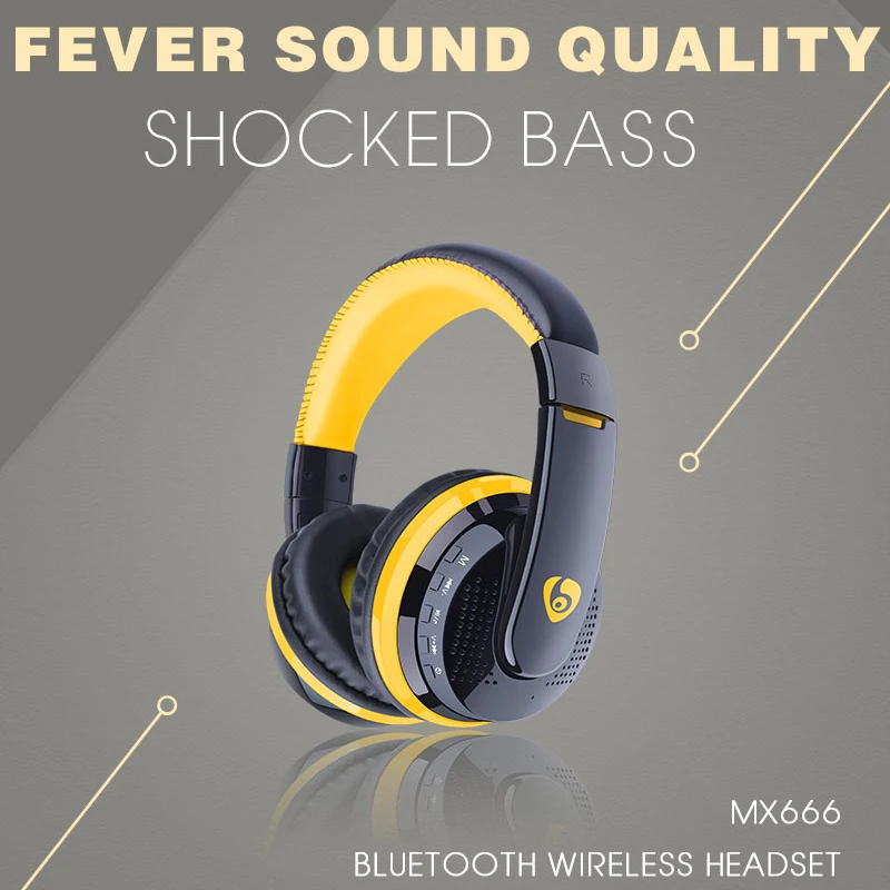 

MX666 HIFI stereo wireless bluetooth 5.0 earphone folding sport headset noise cancelling headphones with micphone for PC/Phone