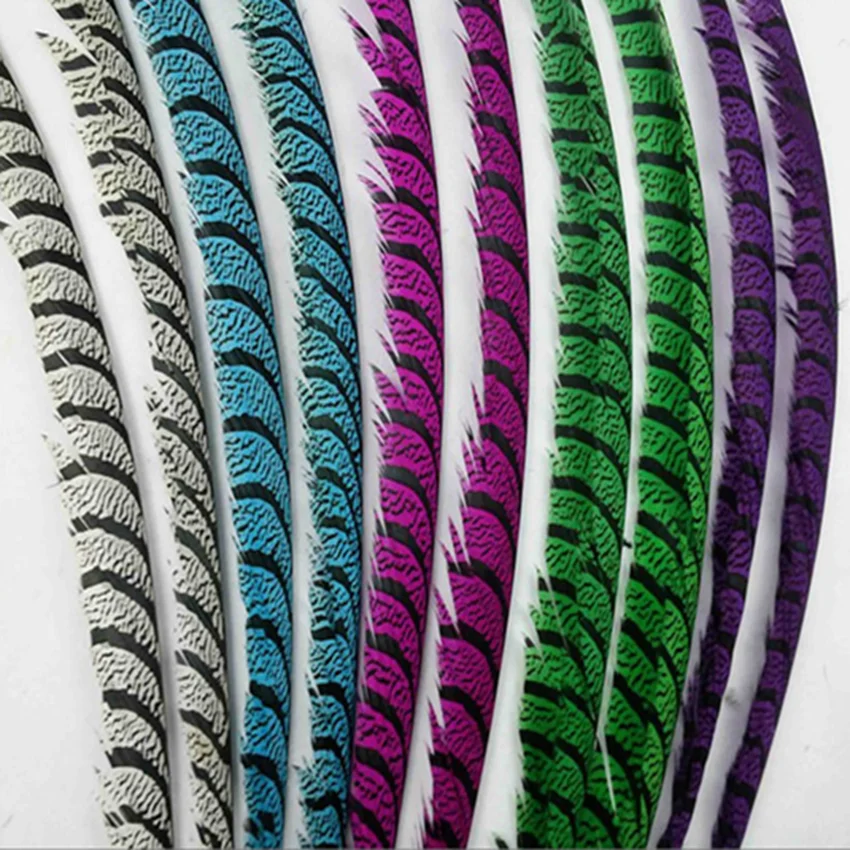 Pack Of 50pc/lot Zebra Pheasant tails Feather 30-35inches Length Lady Amherst pheasant feathers For Carnival Halloween Decorates