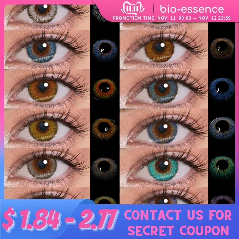 Bio-essence 1 Pair Contact Lenses With Color For Eyes for Year Cosmetics Natural Muticolored Lens | Красота и здоровье