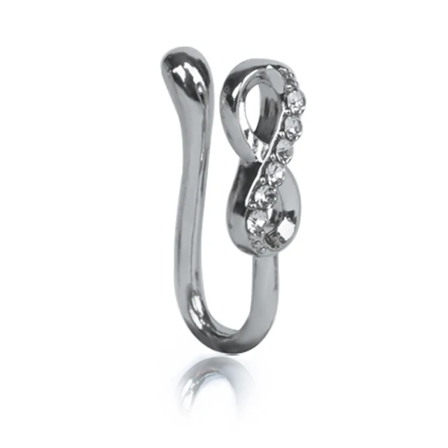 Fake Nose Piercing Ring Nose Cuff And Stud Jewelry Cooper Curve Shape Nose Clip Non Piercing Nose Ring Clip Ear Clip 1-silver
