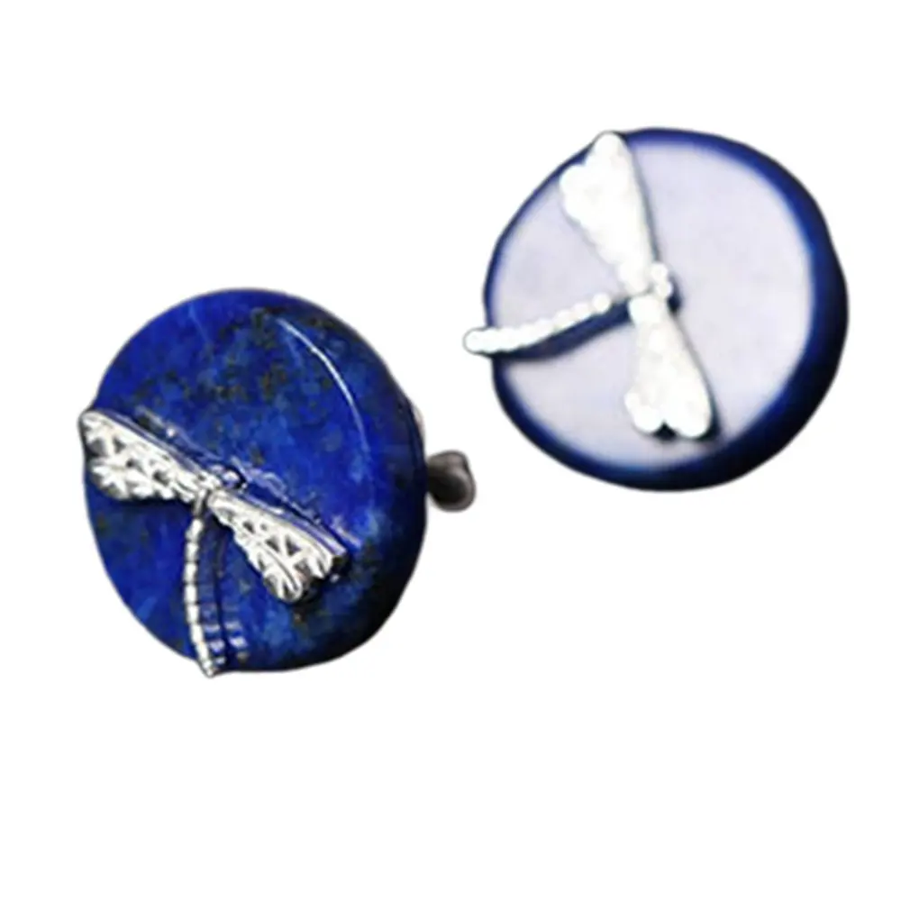 

Chinese Style Creative Earrings S925 Silver Ethnic Style Handmade Natural Lapis Lazuli Simple Earrings