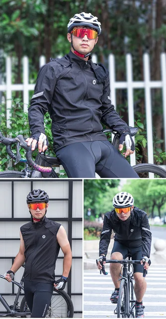 ROCKBROS Veste De Cyclisme Coupe-vent Légère Pour Homme, Noir