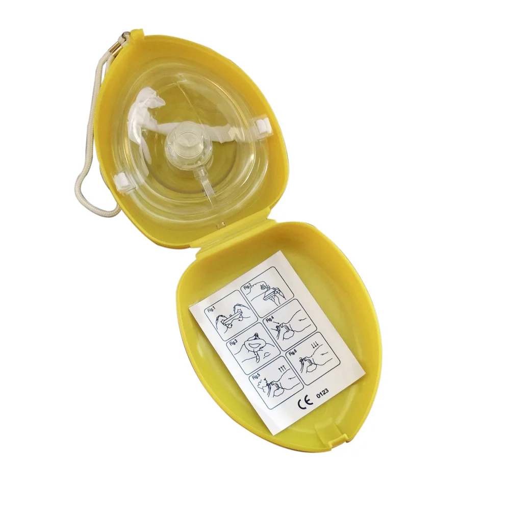 2 шт./упак. реаниматор для искуственного дыхания спасательная маска первой помощи рот дыхание с односторонним клапаном профессиональные аварийные тренировочные инструменты 6 цветов - Цвет: Yellow