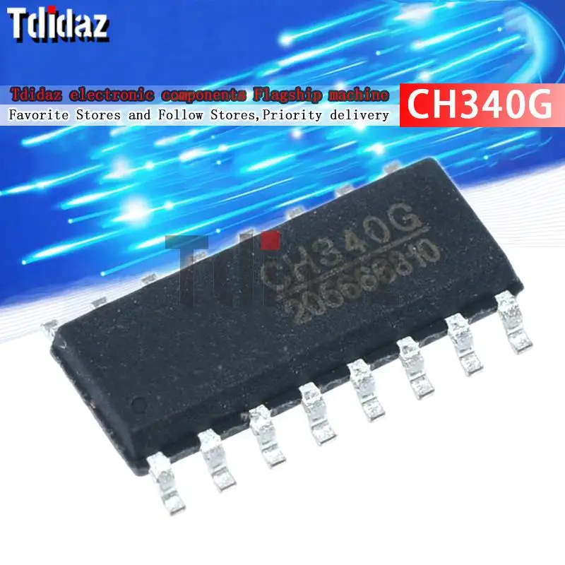 5PCS CH340G SOP16 CH340 SOP-16 340G SOP SMD new and original IC Chipset | Электронные компоненты и принадлежности