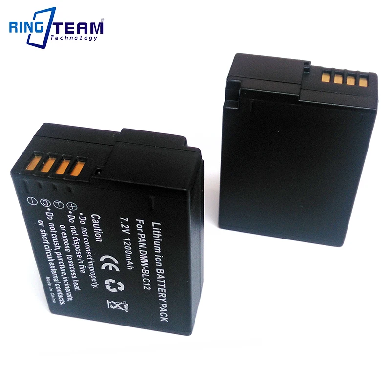 Per Leica V-Lux4 Sigma Dp0 Dp1 Dp2 Dp3 Quatro Macchina Fotografica 1200Mah Batteria Al Litio Dmw-Blc12E Dmw-Dcc8