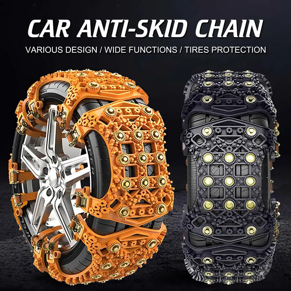 1Pcs Auto Anti-skid Snow Mud Sand Chain Straps Universal Steel Off-road Vehicle Emergency Tire Chain For Car SUV Accessories