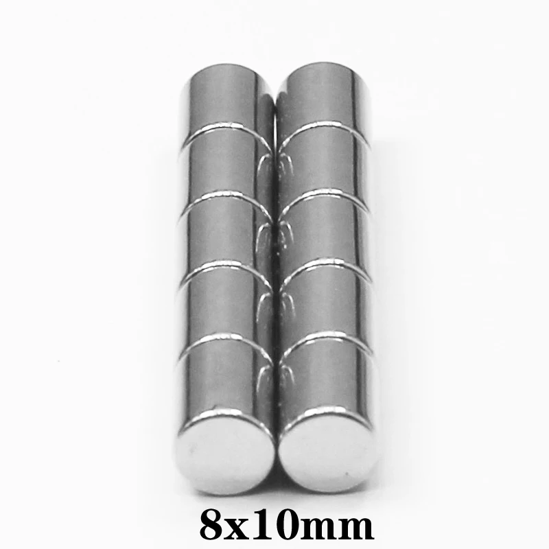 20pcs 8mm x 10mm Cylinder Rare Earth Neodymium Permanent Magnets N35 8x10mm 