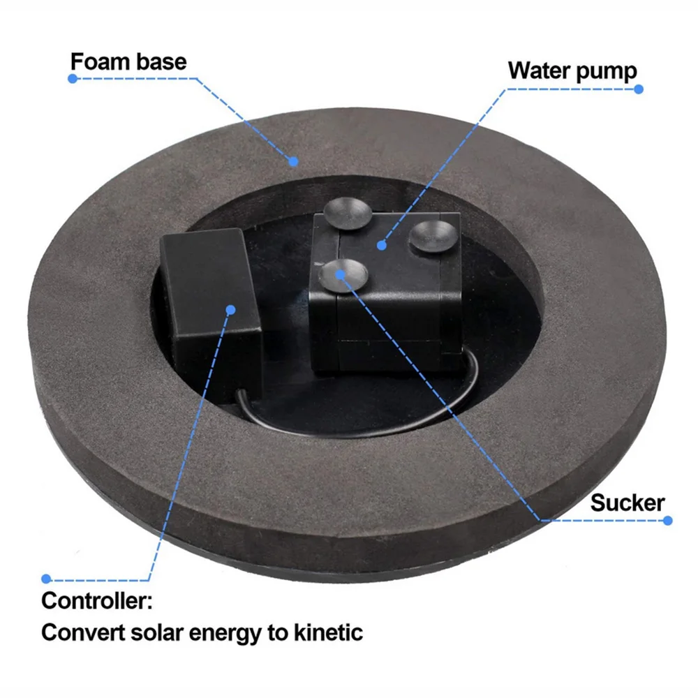 Solar Water Fountain Pool Pond Waterfall Fountain Garden Decoration Outdoor Bird Bath Solar Powered Fountain Floating Water