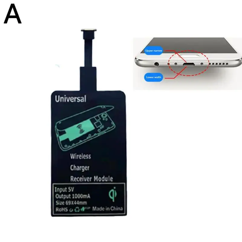 Qi Wireless Charging Receiver Micro Usb Type C Universal Fast Wireless Charger Adapter For For Z4a1 magsafe wireless charger Wireless Chargers