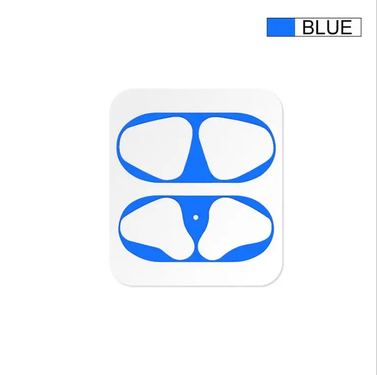 Blue Металлическая Пылезащитная наклейка для Apple AirPods, чехол, Пыленепроницаемая защитная наклейка, защитная пленка для Air Pods, аксессуары - Цвет: Blue