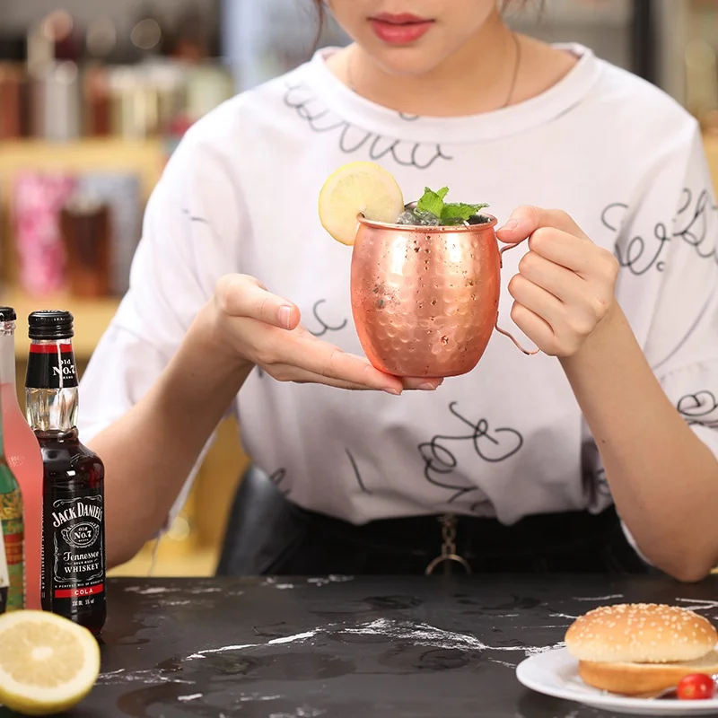 OEM personalized cup moscow mule copper hammered bar metal beer mugs