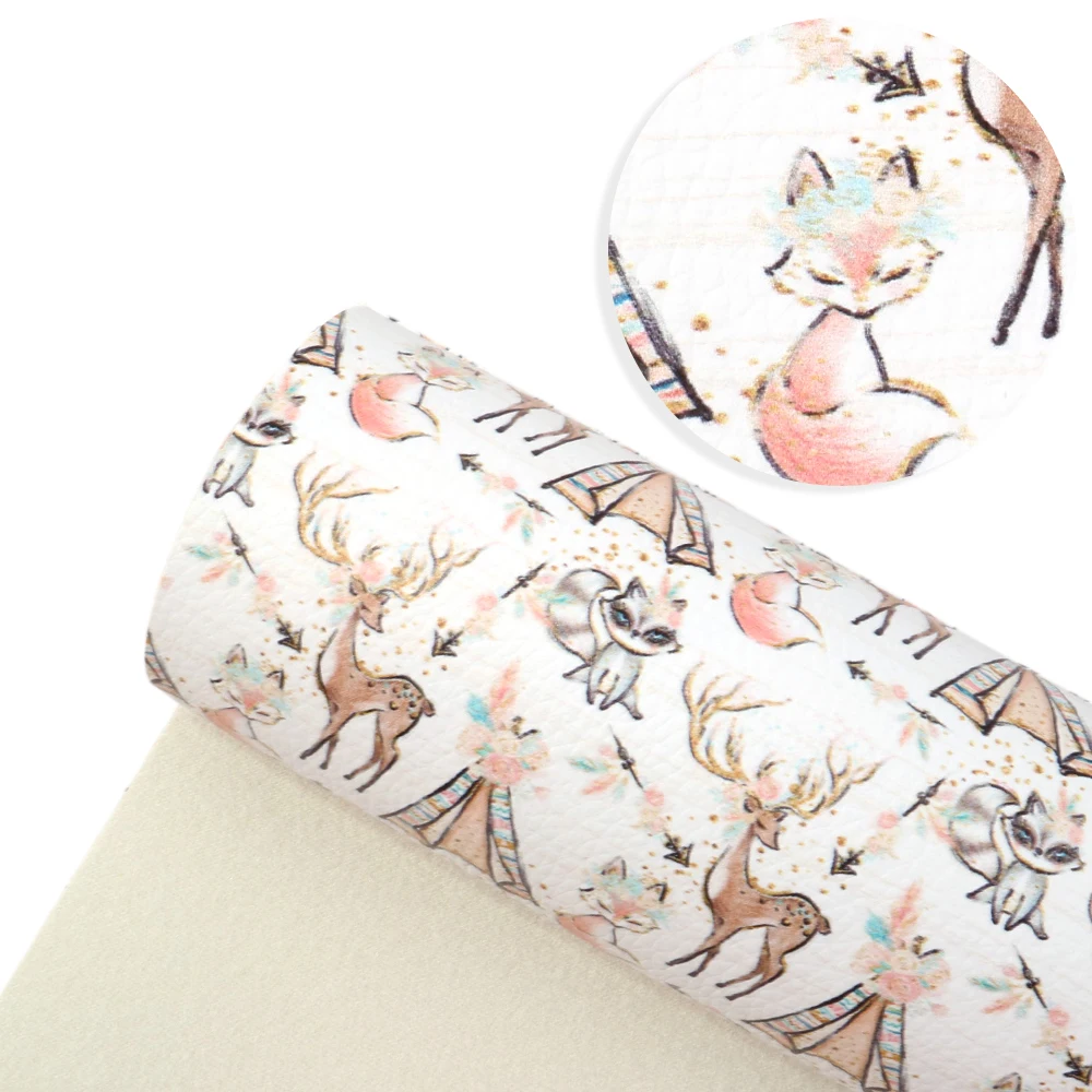 

David accessories 20*34cm Animal Printed Litchi Faux Synthetic Leather Fabric Sheets Christmas Girls Craft DIY Bow Bag,1Yc9592