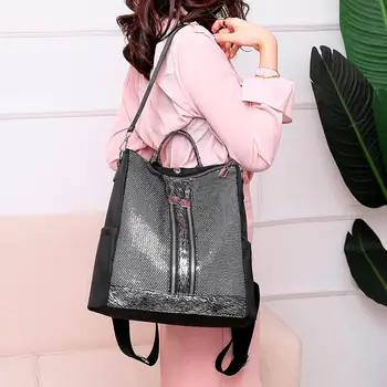 

Fashion Ladies Sequins Wild Large Capacity Backpack Shoulder Bag Student Bag